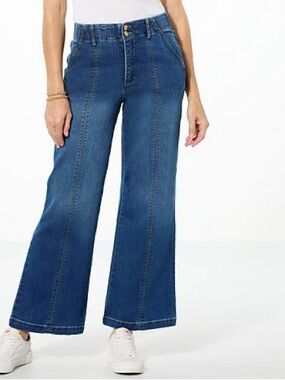 Democracy “Ab”Solution wide-legged seamed jeans size 6P